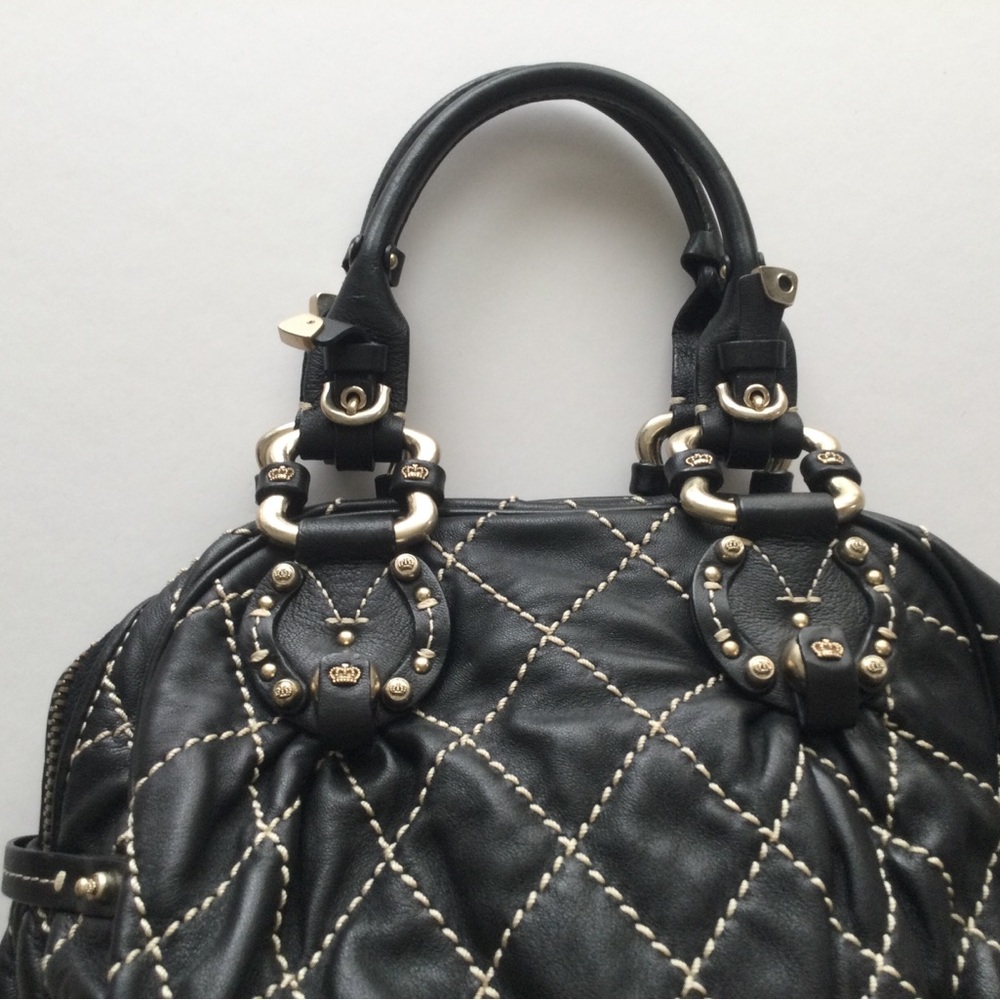 Juicy Couture Black Quilted Satchel with Contrast Stitching - Picture 2 of 11